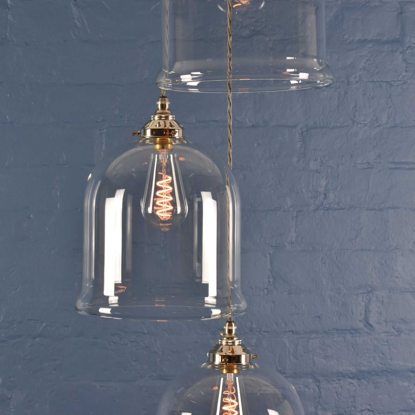 Hythe Medium Clear Glass Shade Cluster Pendant Light - Image 3