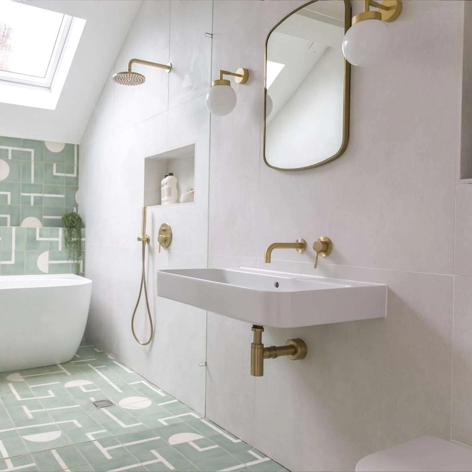 Jordan White Glass Bathroom Wall Light - Image 2