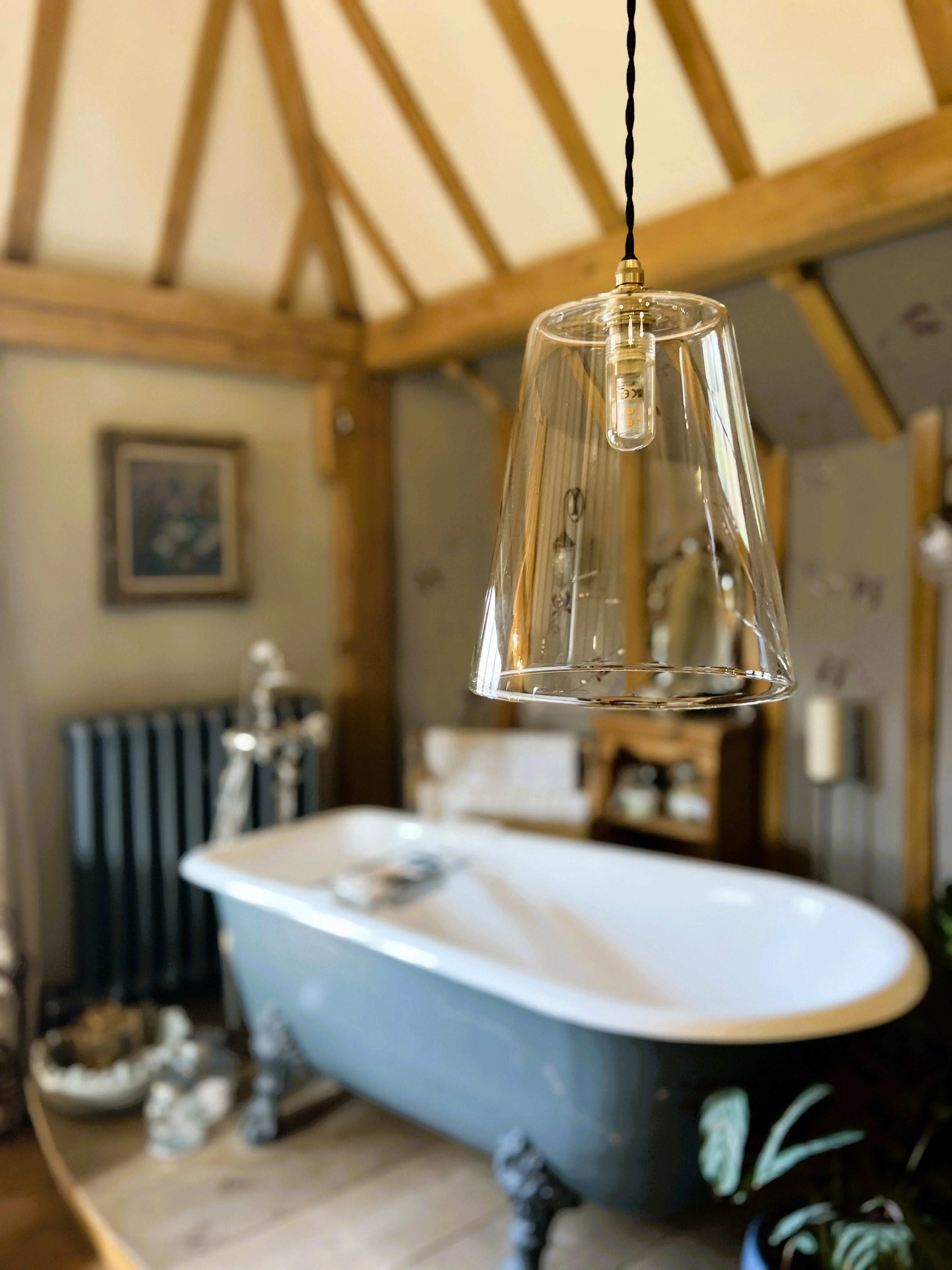 Newbury Large Clear Glass Shade Bathroom Pendant light