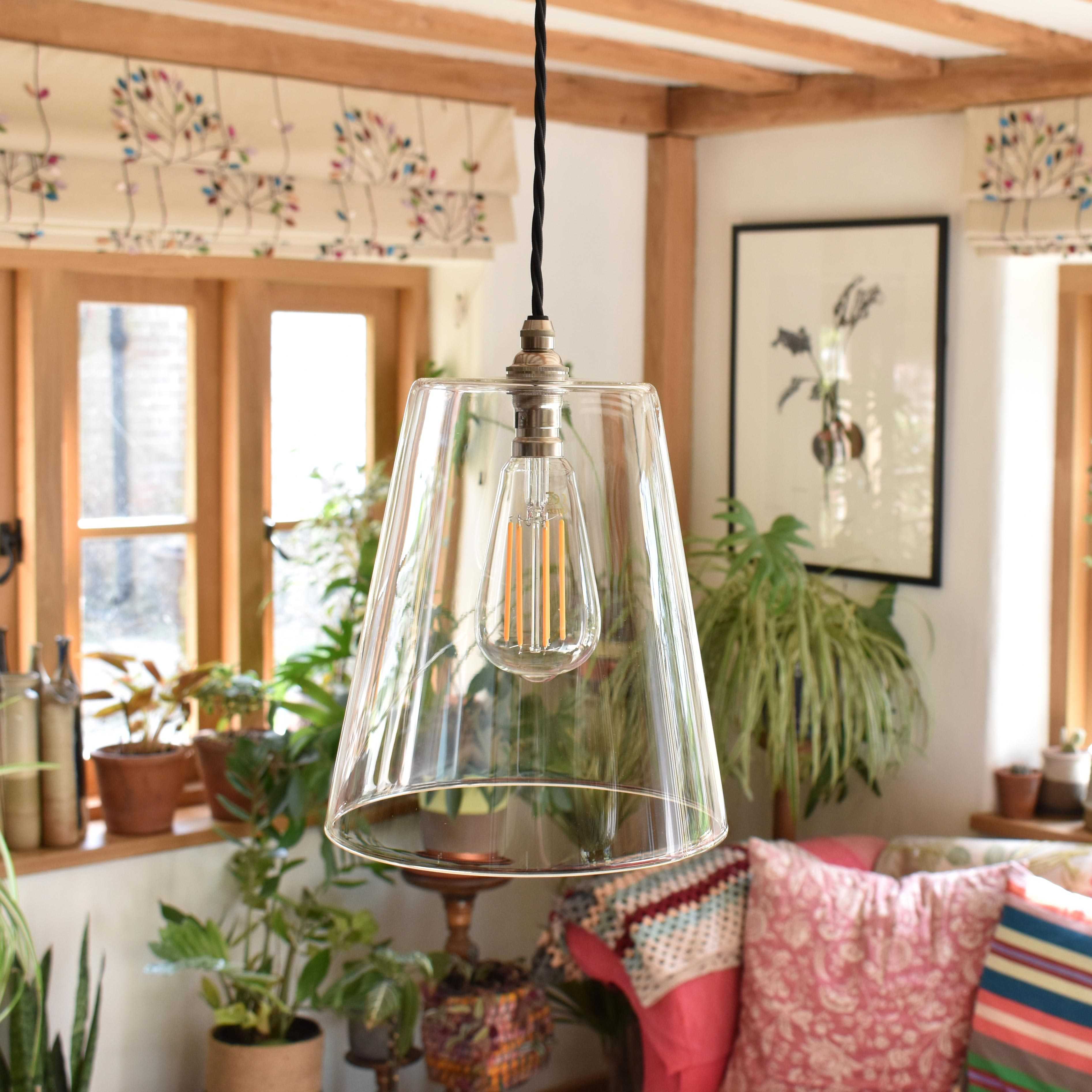 Newbury Large Clear Glass Shade Pendant Light - SECONDS - Image 3