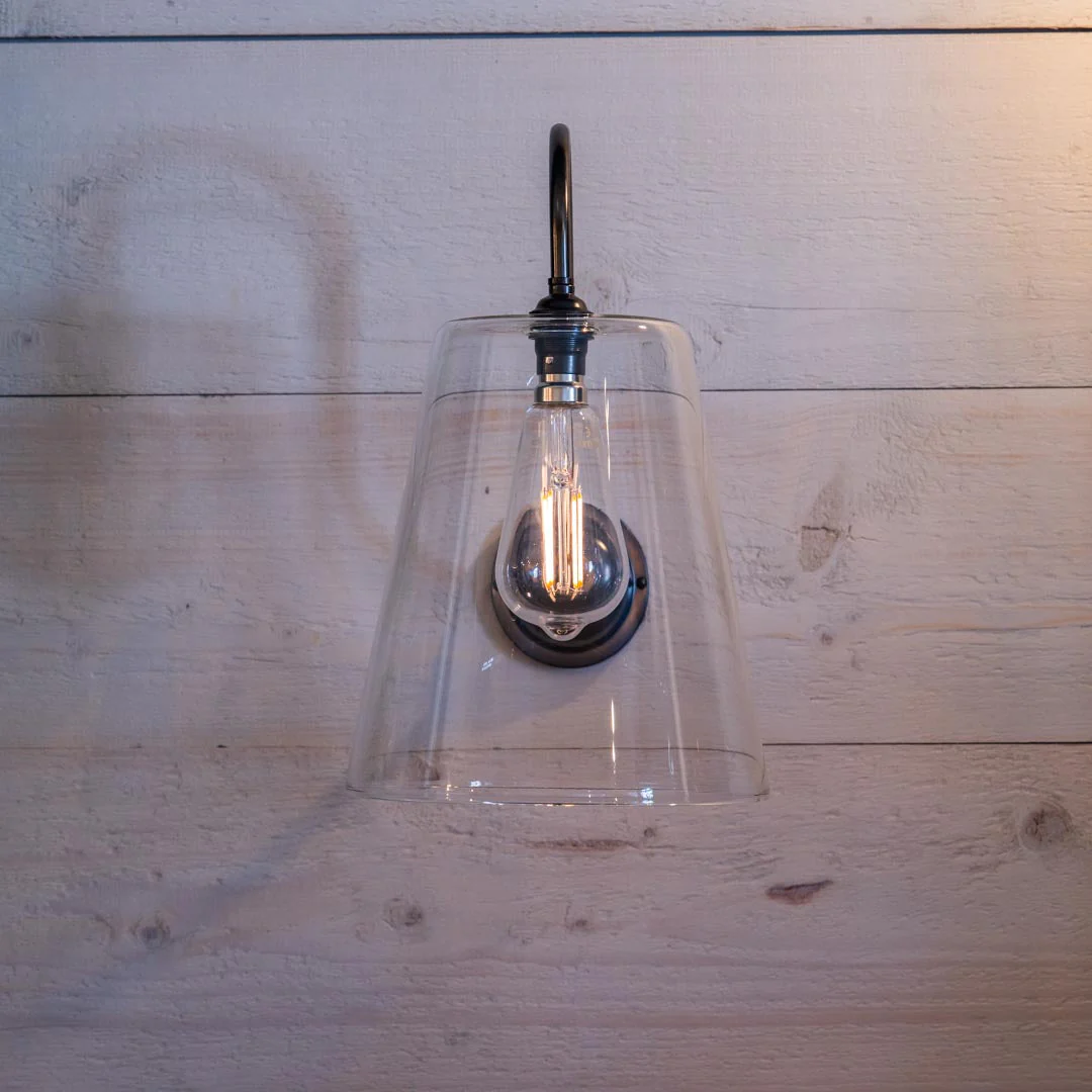 Newbury Large Clear Shade Long Swan Wall Light - Image 2