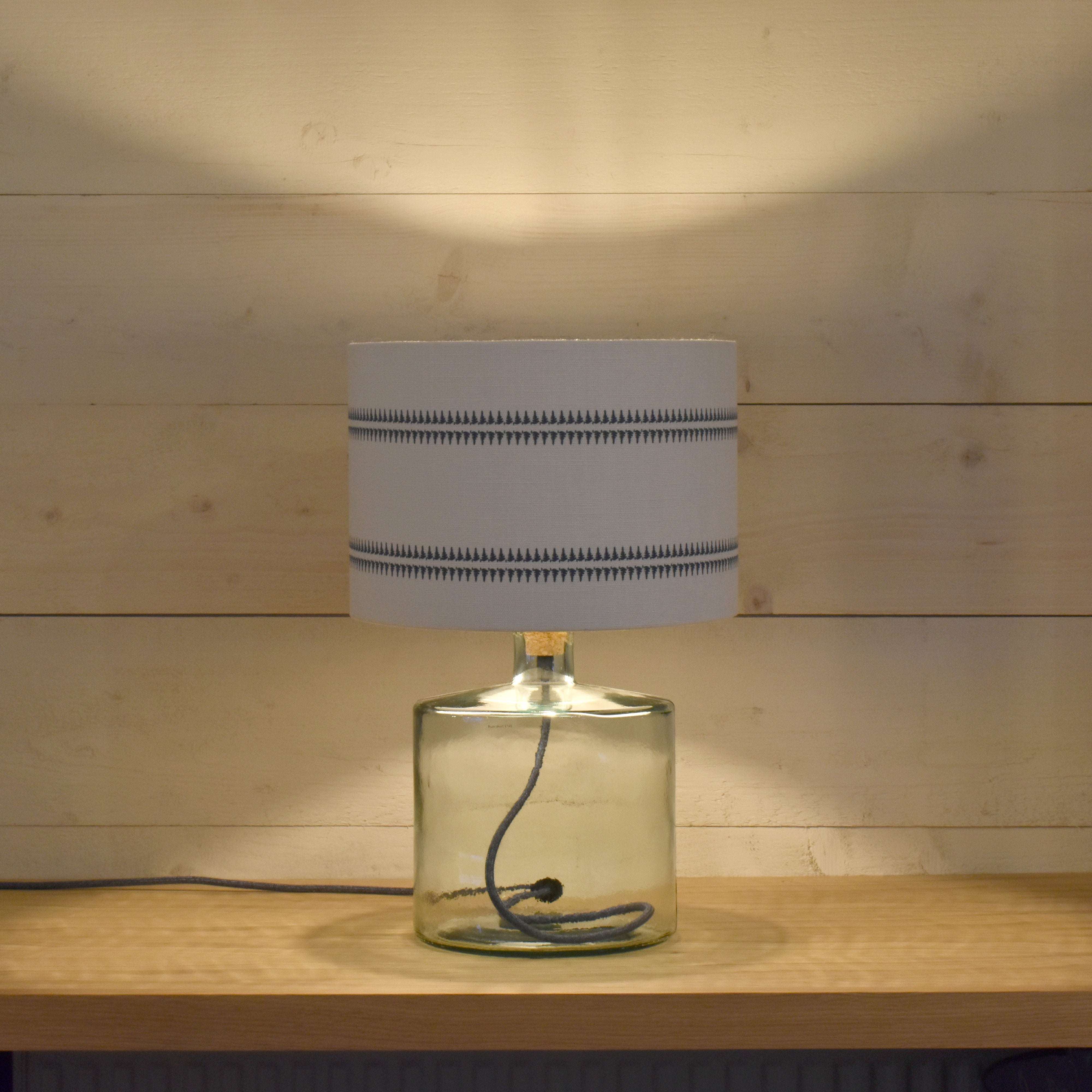 Recycled Glass Short Table Lamp With Shade - Image 3