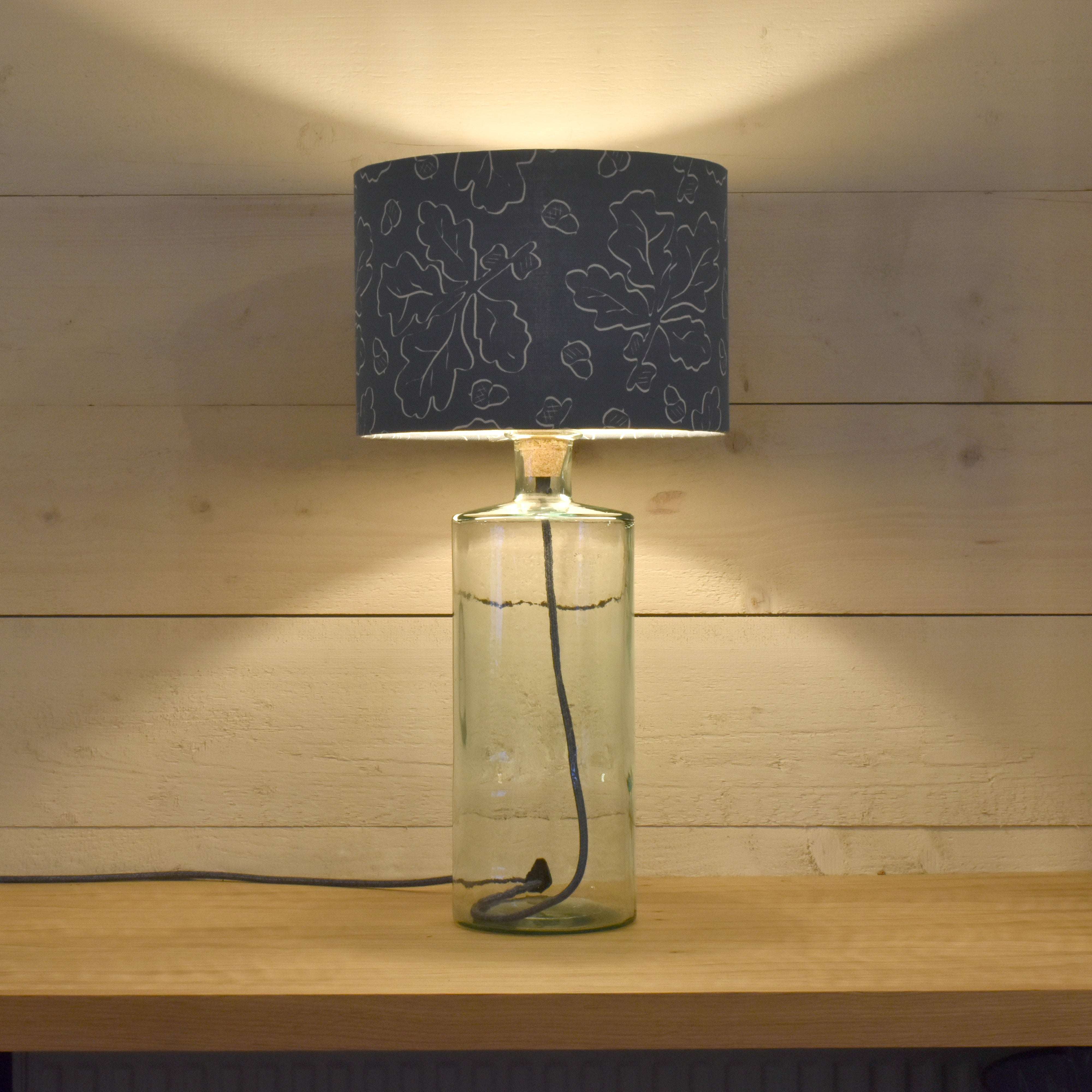 Recycled Glass Tall Table Lamp With Shade - Image 3
