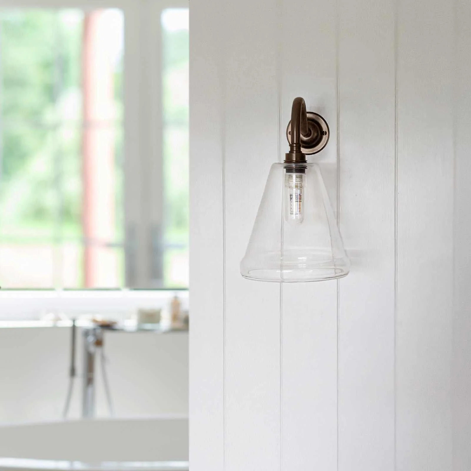 Rye Small Clear Glass Shade Bathroom Wall Light