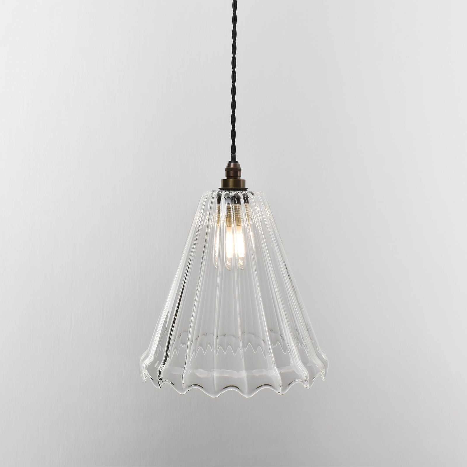 Rye Medium Ribbed Glass Shade Bathroom Pendant Light