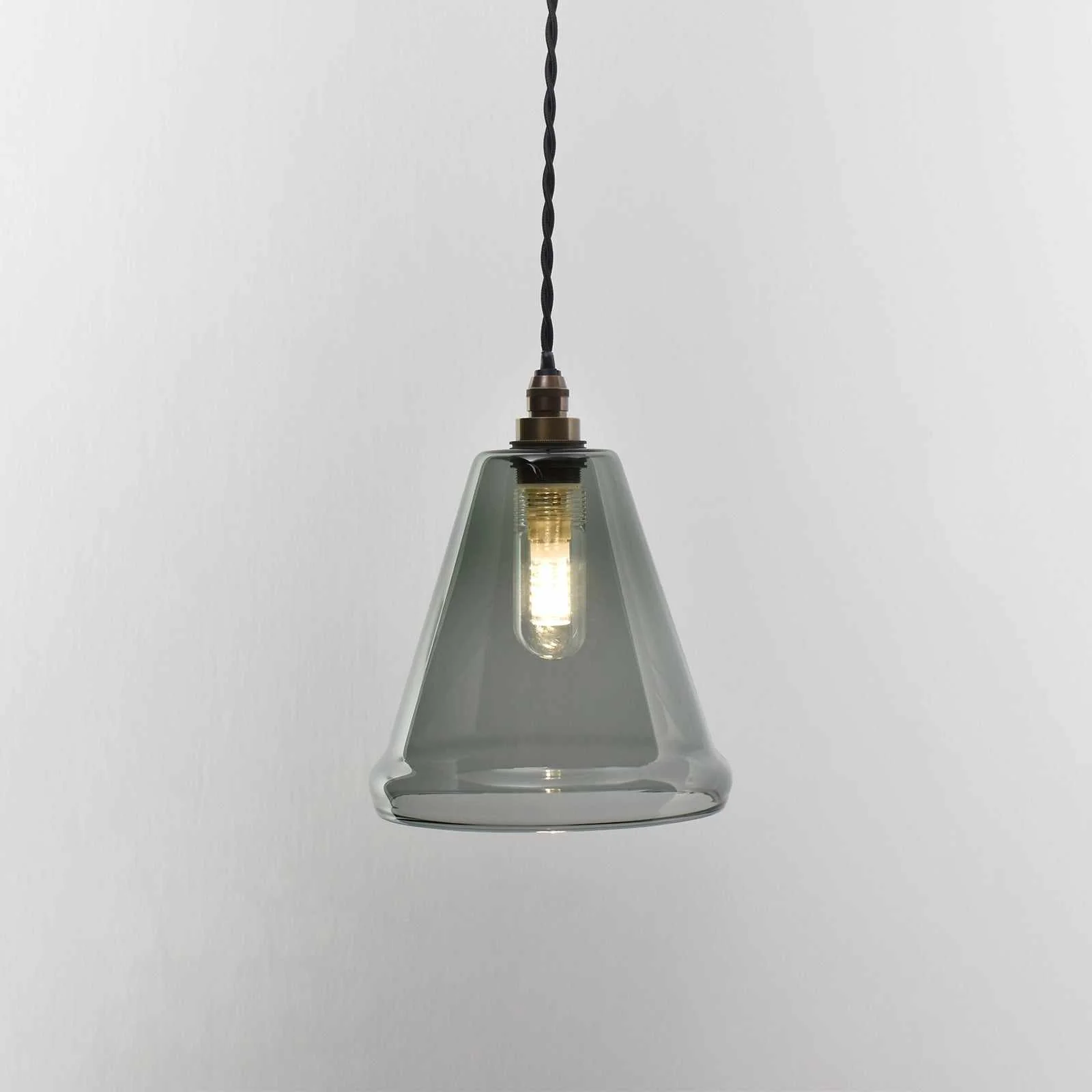 Rye Small Smoked Glass Shade Bathroom Pendant Light
