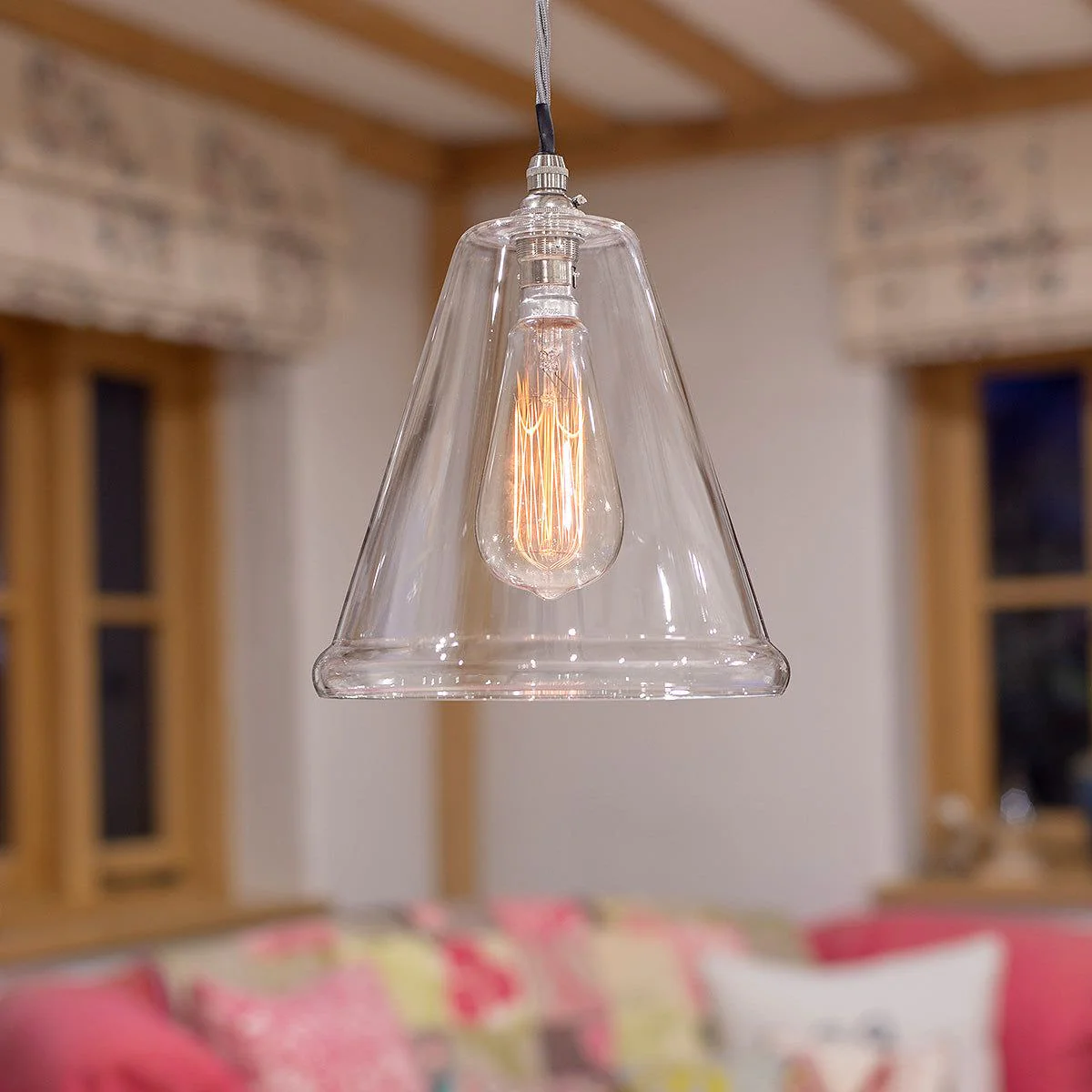 Rye Medium Clear Glass Shade Pendant Light