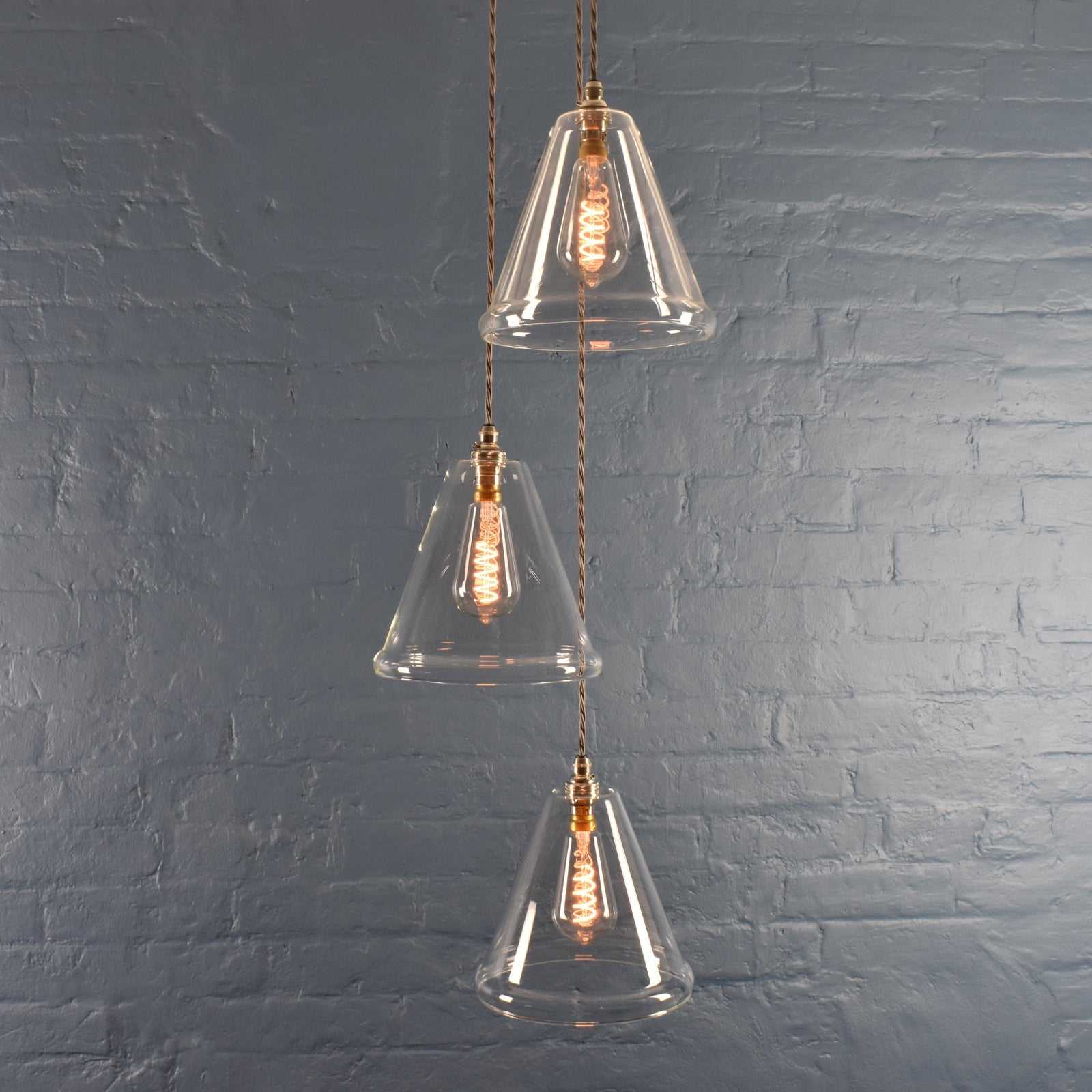 Rye Medium Clear Glass Shade Cluster Pendant Light - Image 2