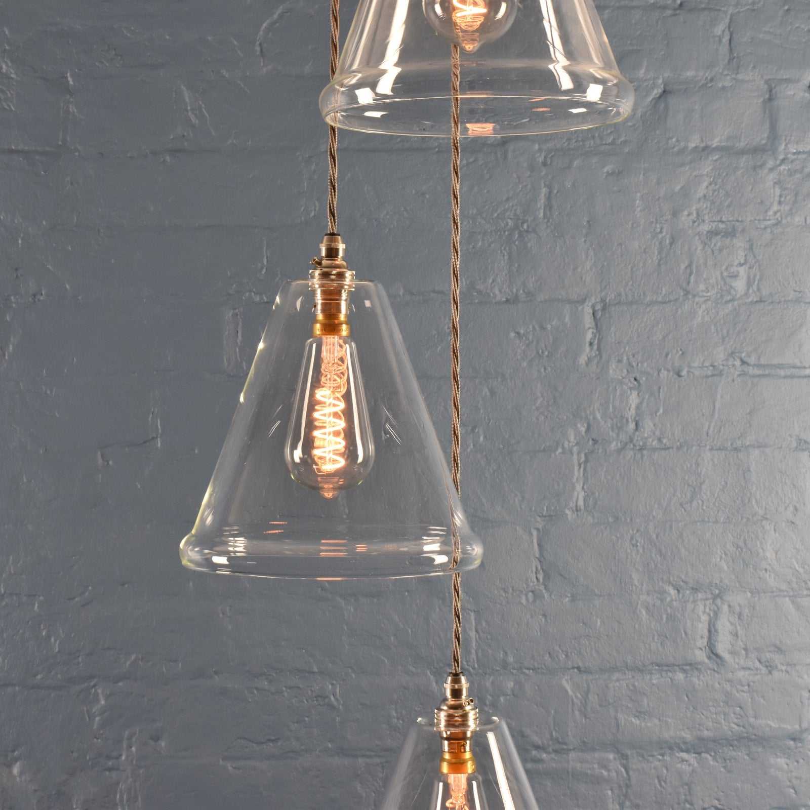 Rye Medium Clear Glass Shade Cluster Pendant Light - Image 3