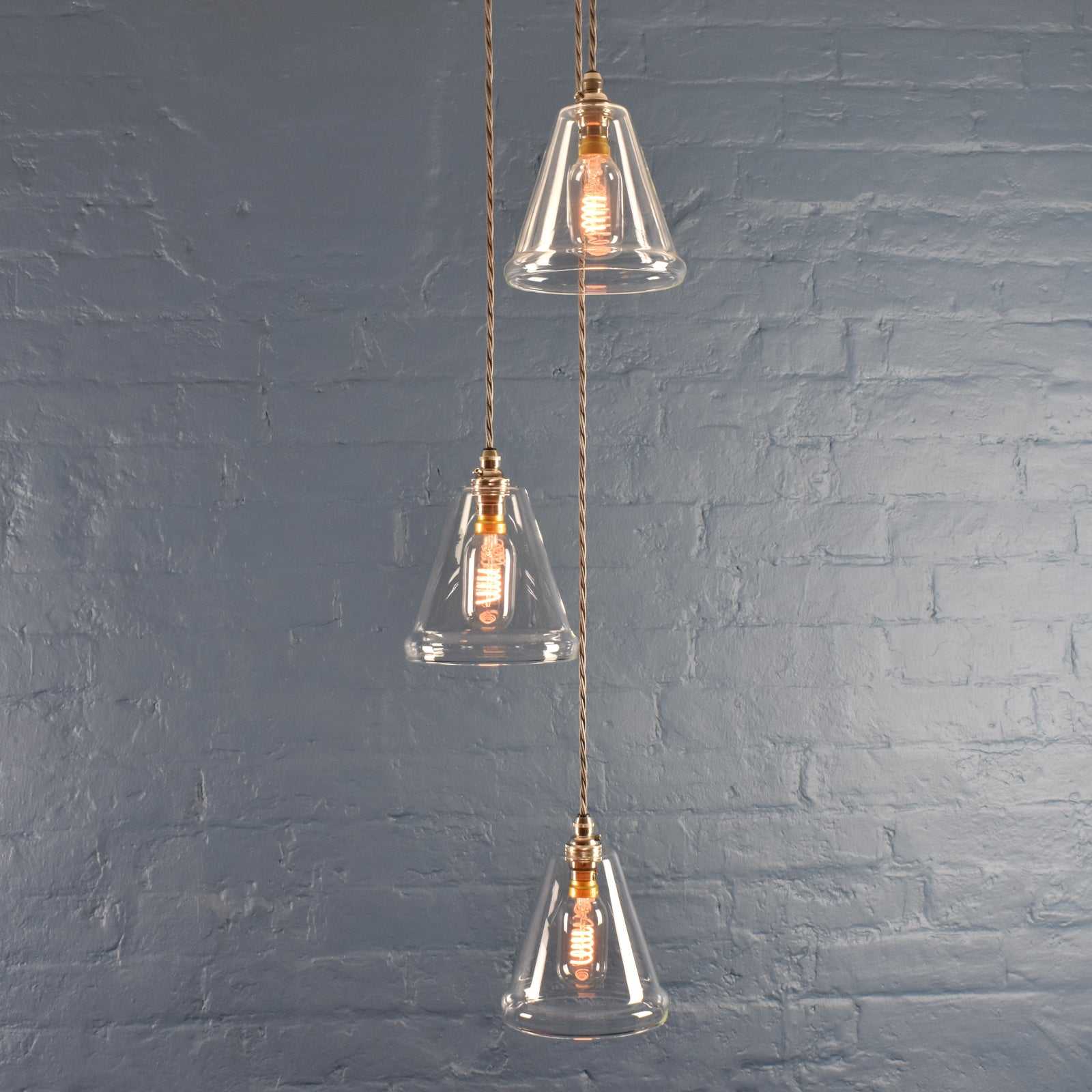 Rye Small Clear Glass Shade Cluster Pendant Light - Image 2