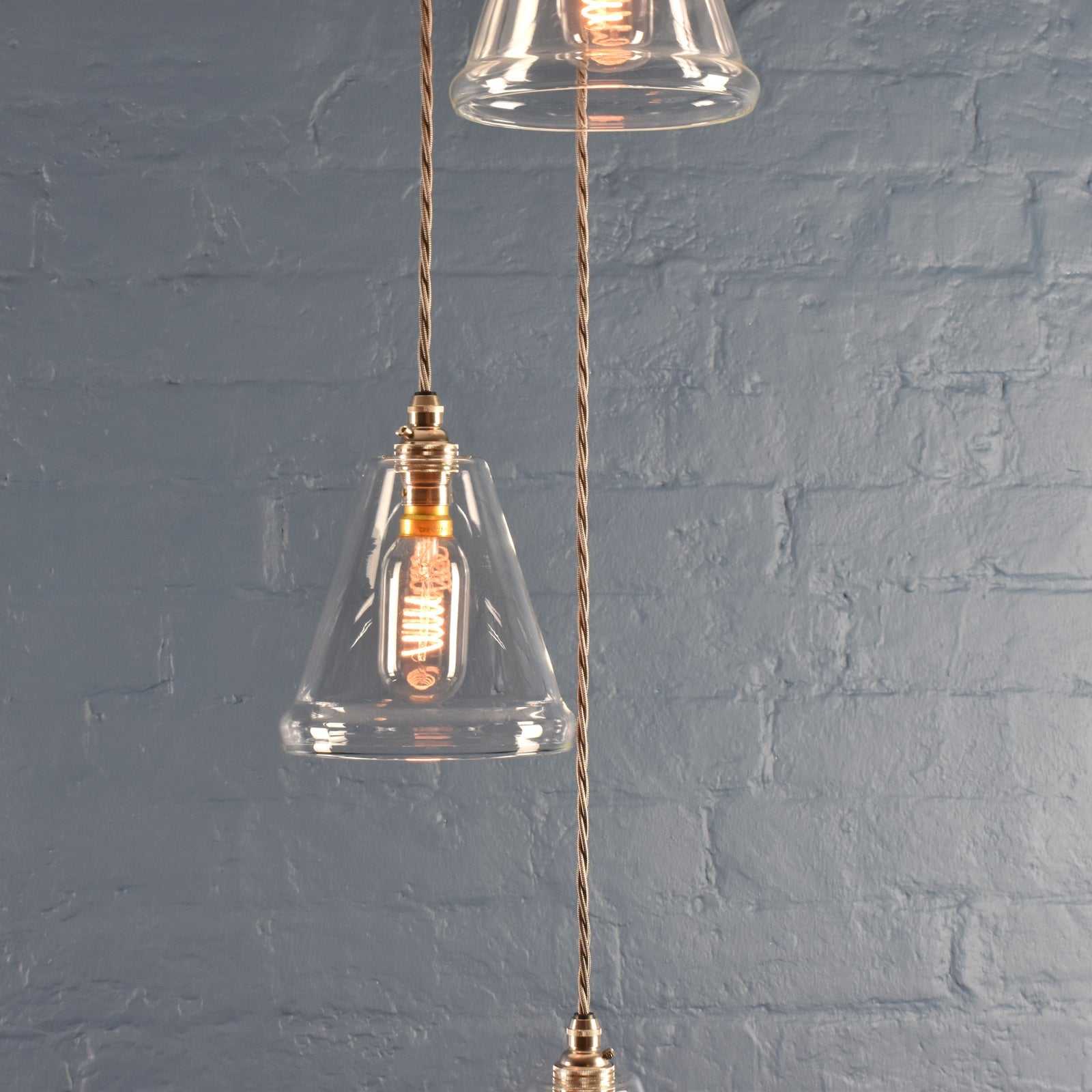 Rye Small Clear Glass Shade Cluster Pendant Light - Image 3
