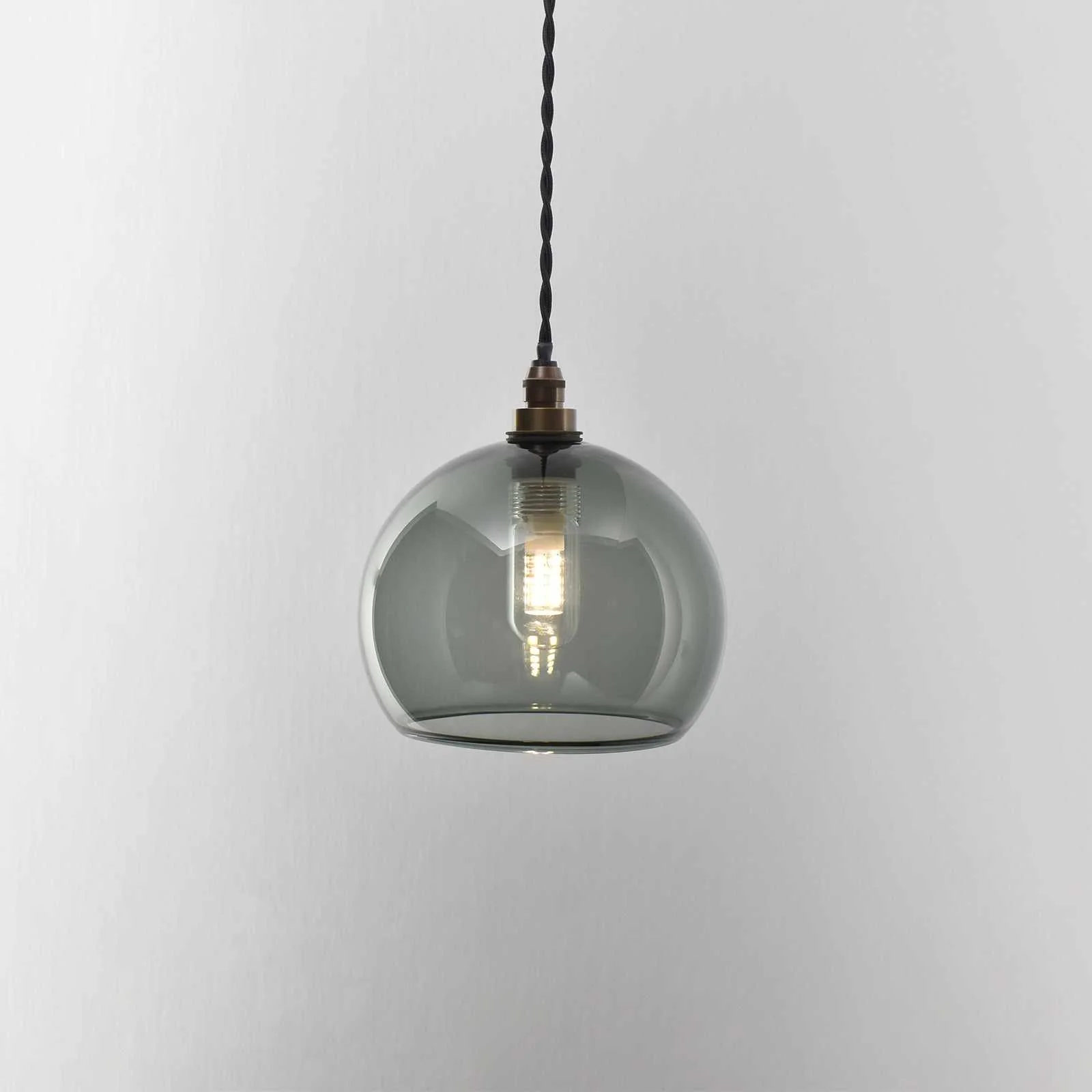 Soho Small Smoked Glass Shade Bathroom Pendant Light