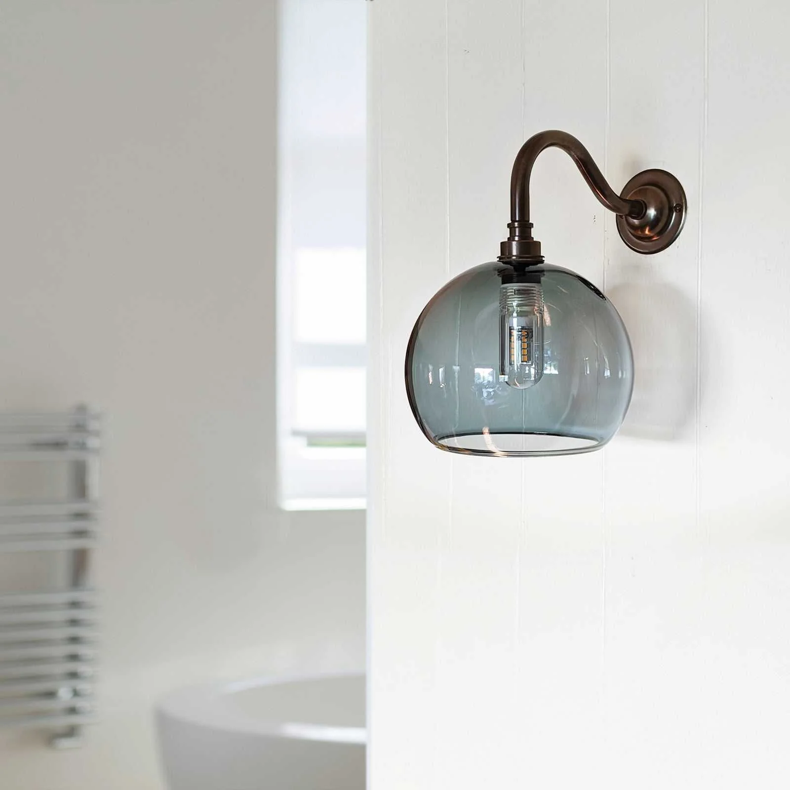 Soho Small Smoked Glass Shade Bathroom Wall Light