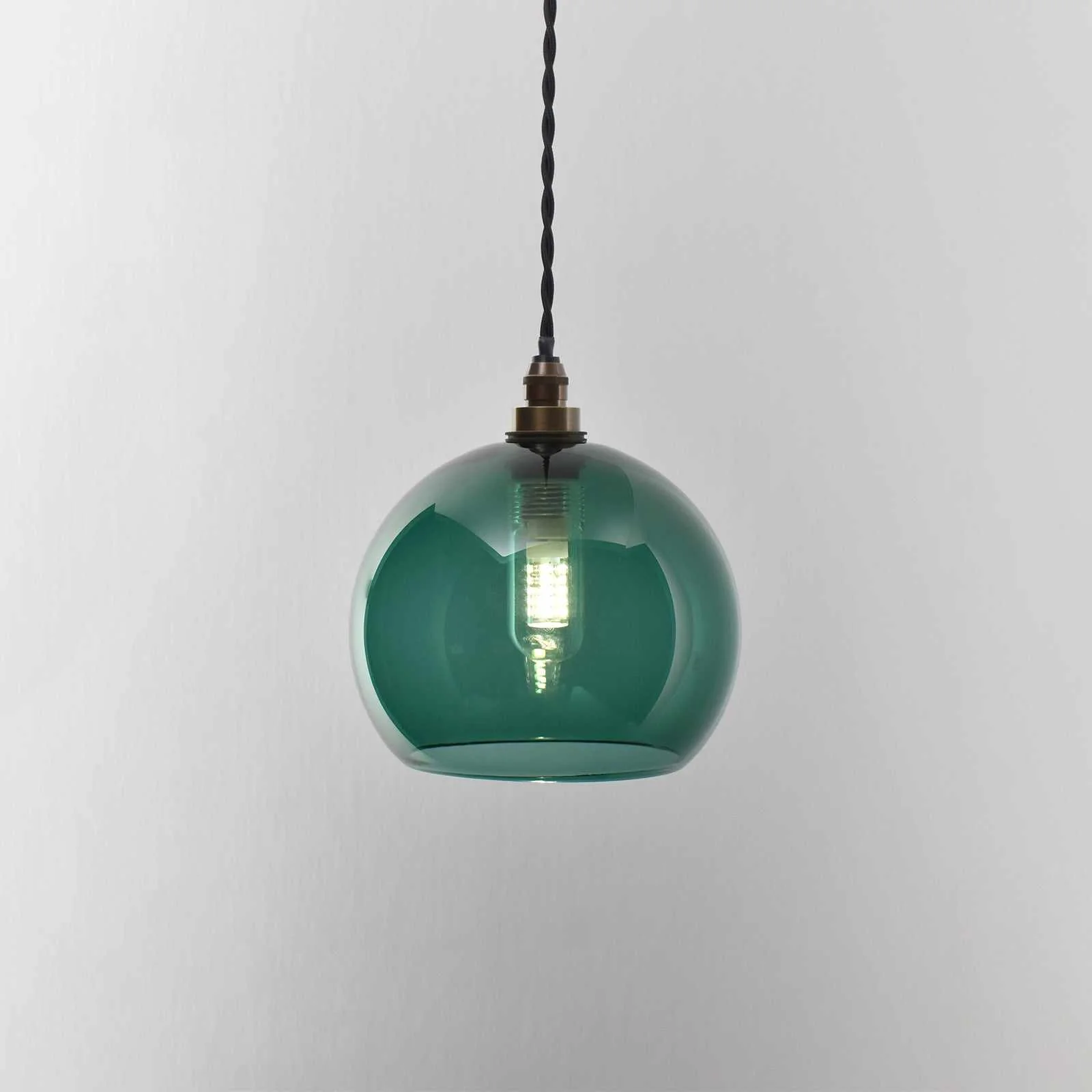 Soho Small Teal Glass Shade Bathroom Pendant Light