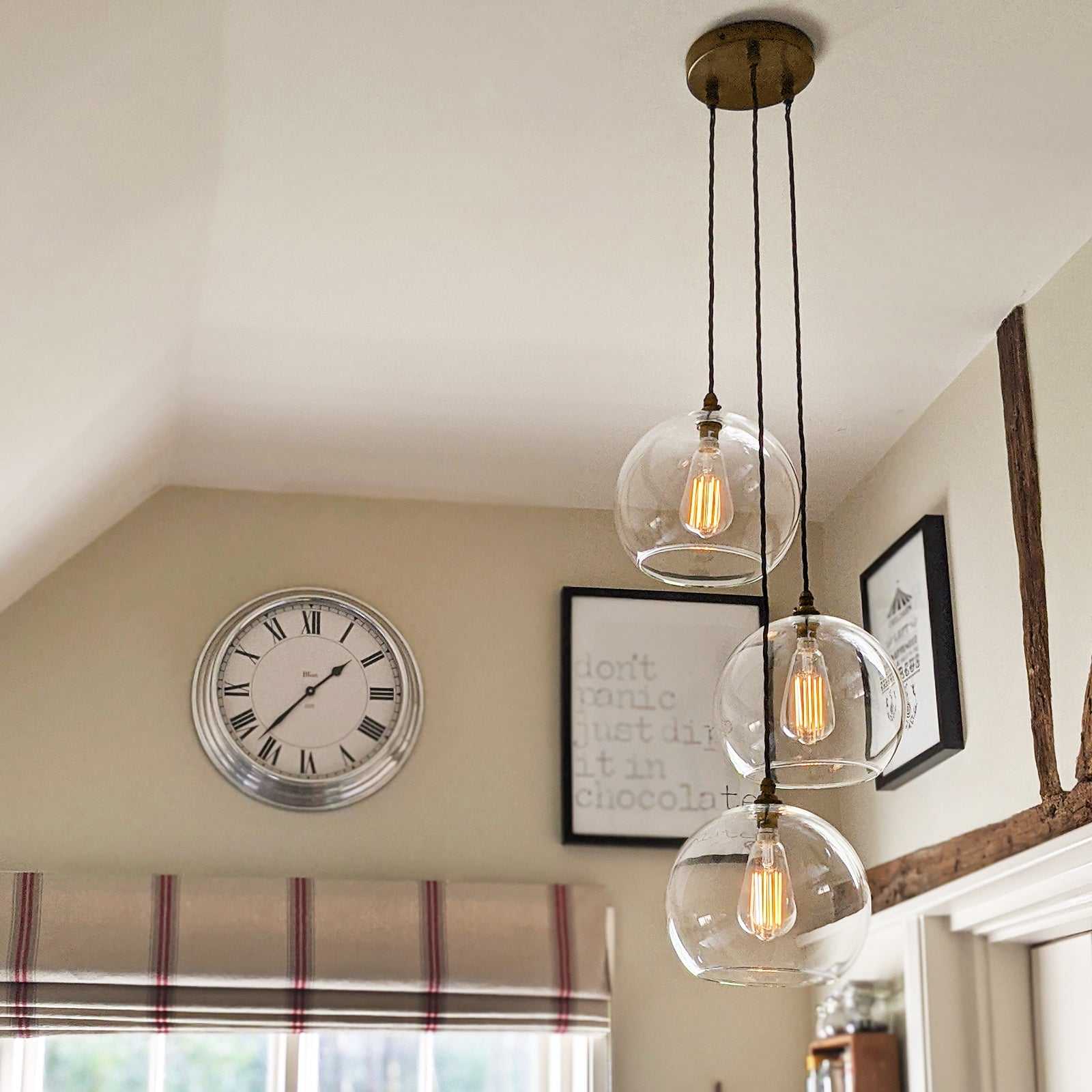Soho Large Clear Glass Shade Cluster Pendant Light