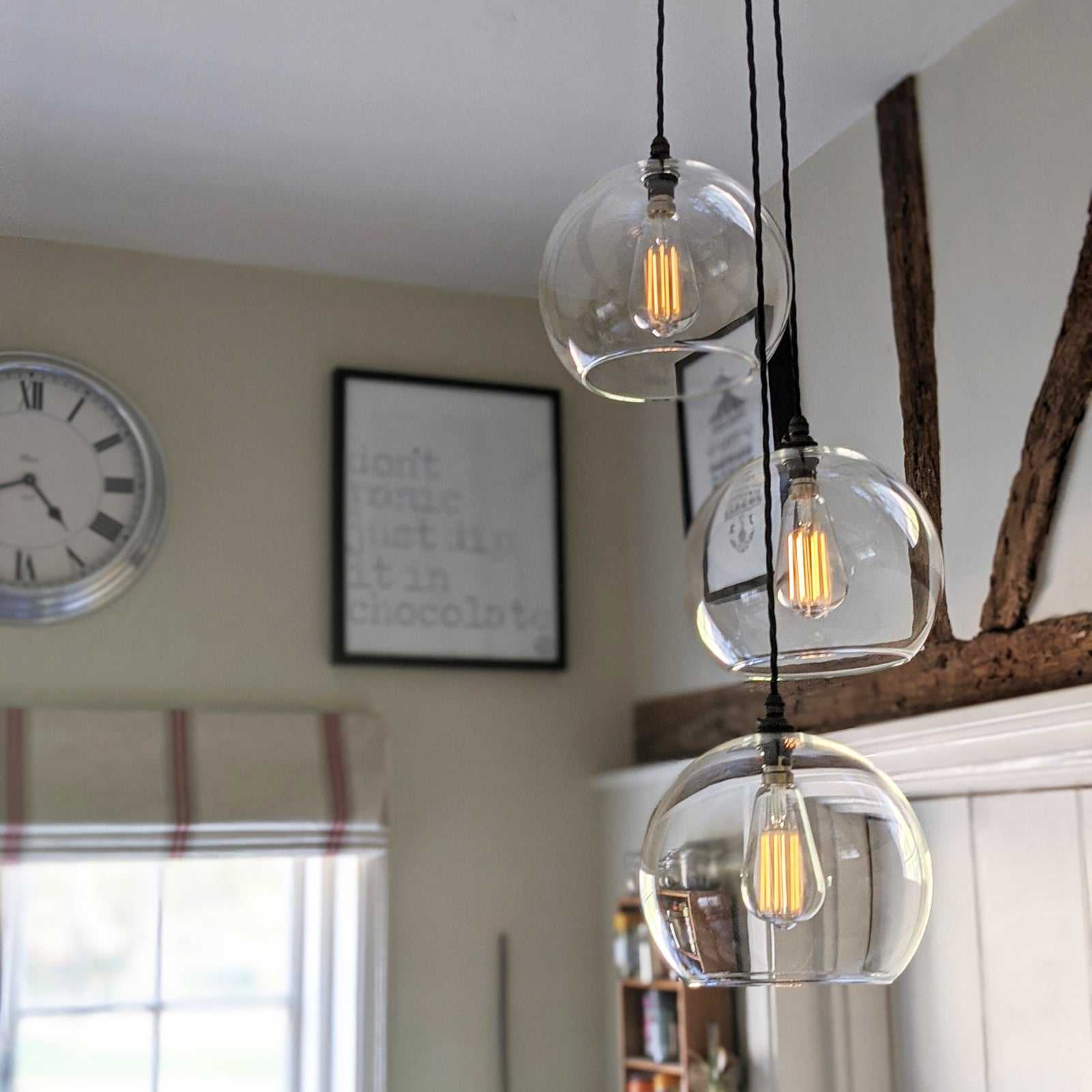 Soho Large Clear Glass Shade Cluster Pendant Light - Image 2