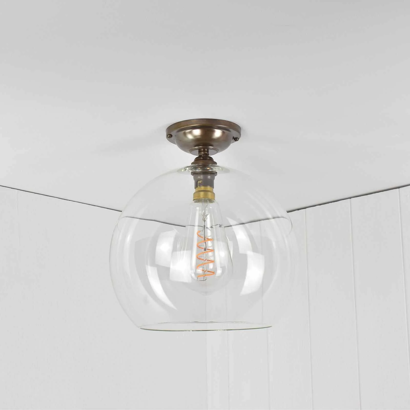 Soho Large Clear Glass Shade Flush Ceiling Light - Image 2