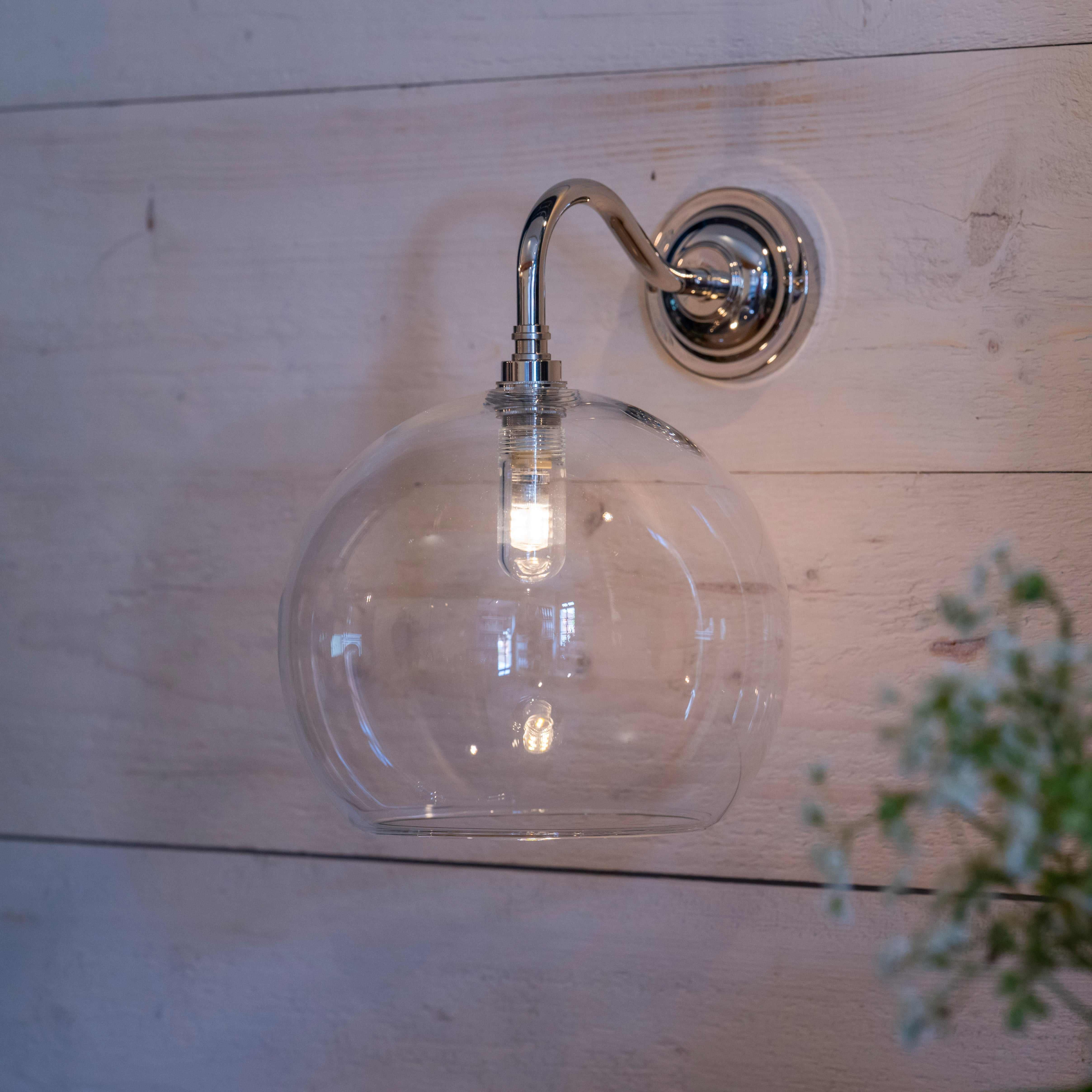 Soho Large Clear Glass Shade Bathroom Wall Light