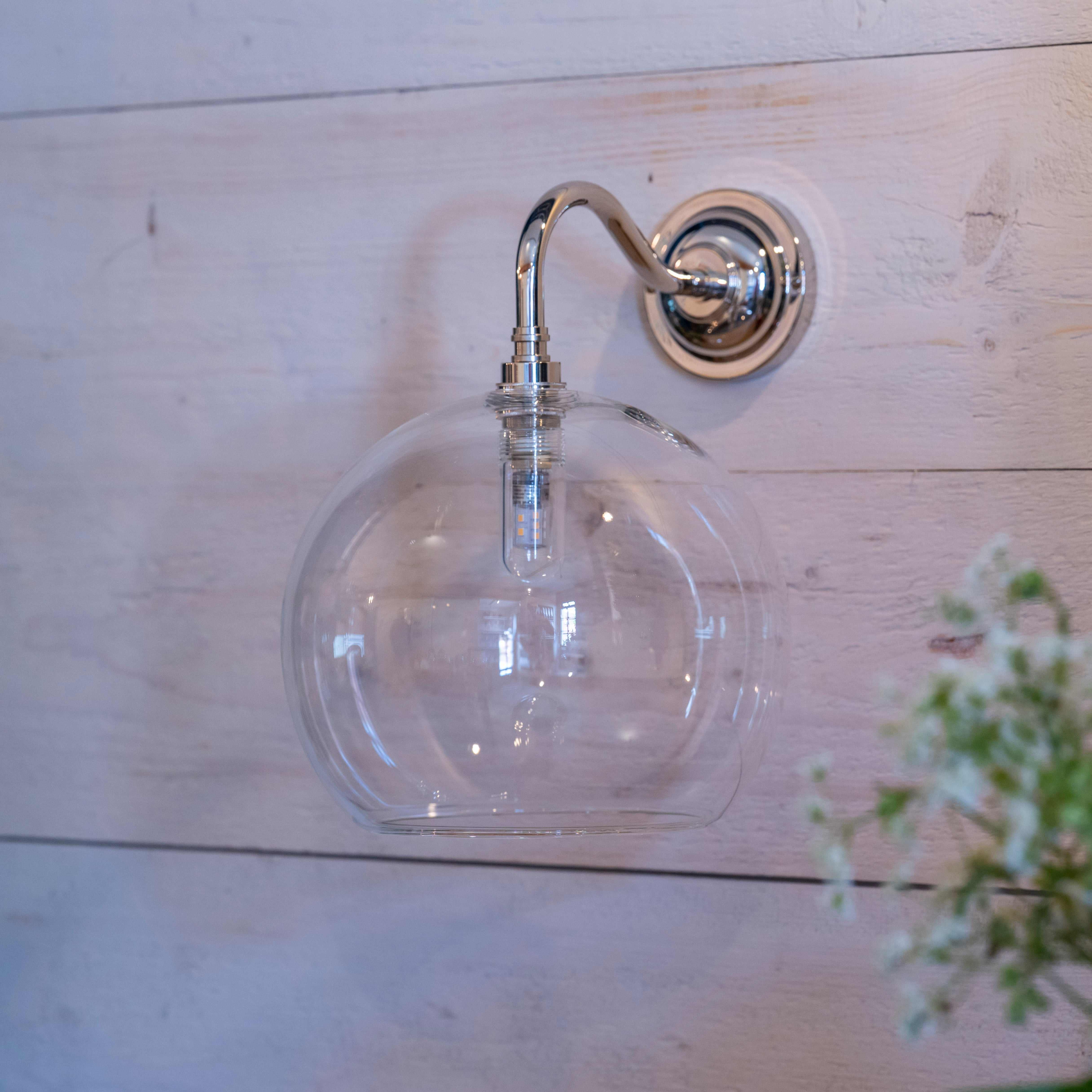 Soho Large Clear Glass Shade Bathroom Wall Light - Image 2