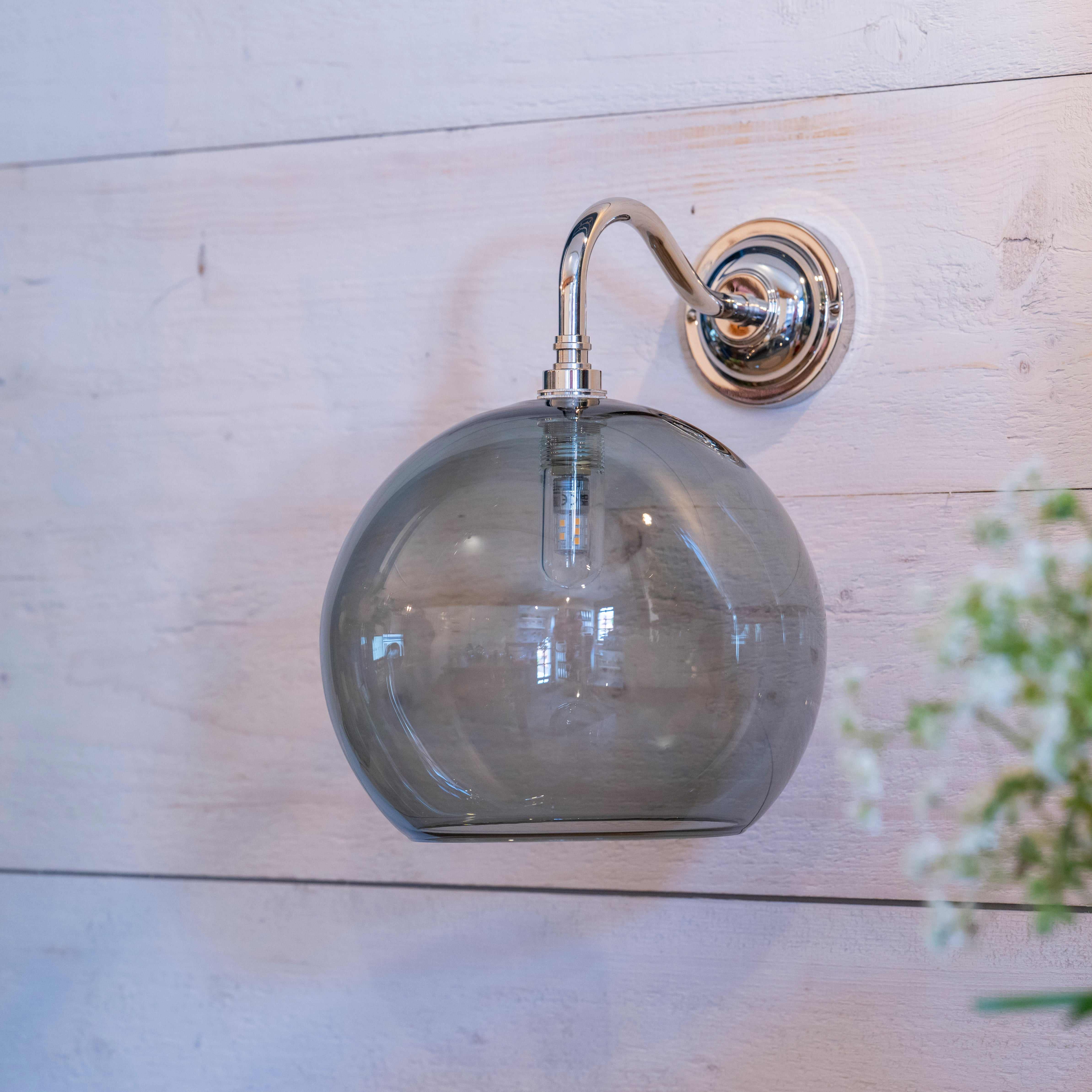 Soho Large Smoked Glass Shade Bathroom Wall Light - Image 2