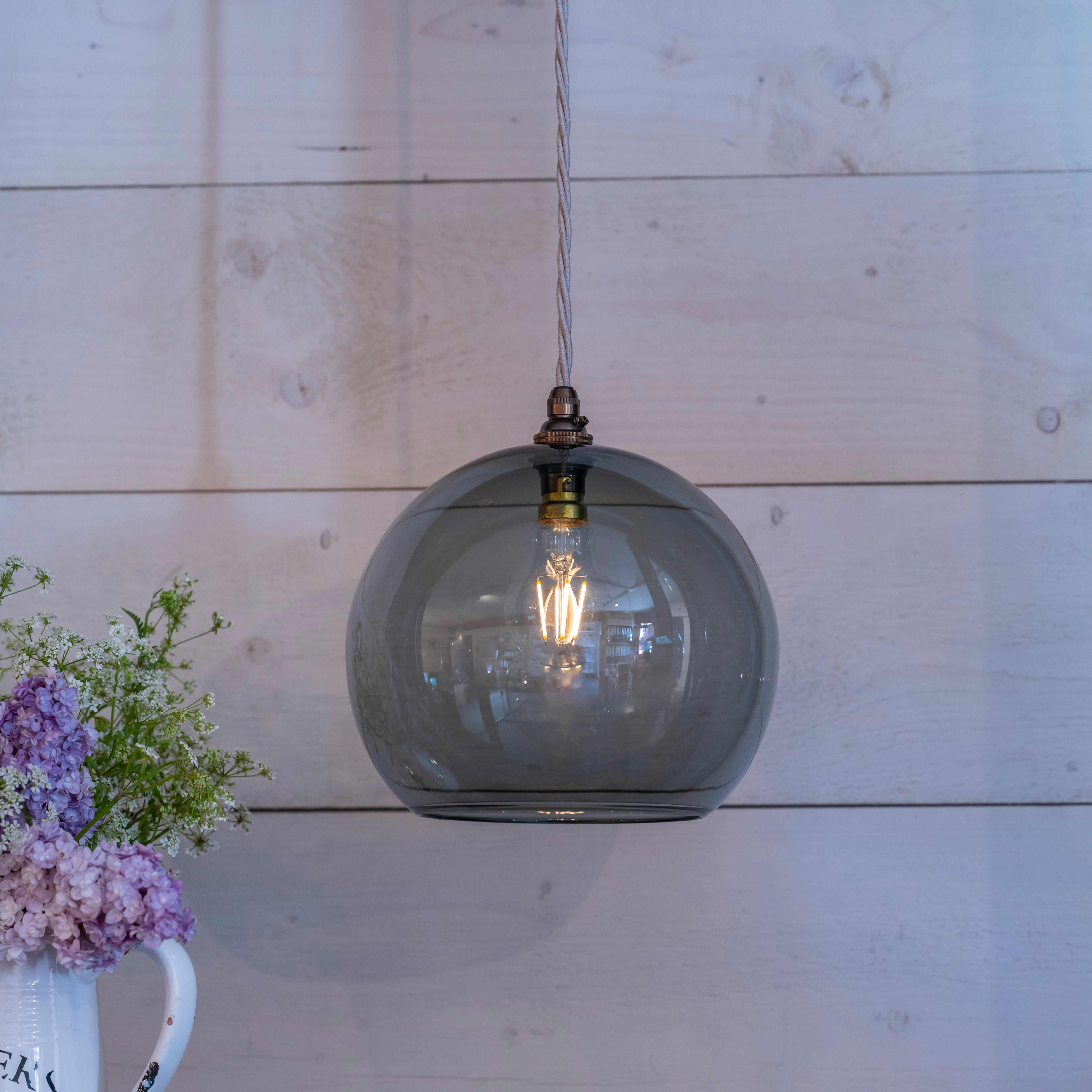 Soho Large Smoked Glass Shade Pendant Light