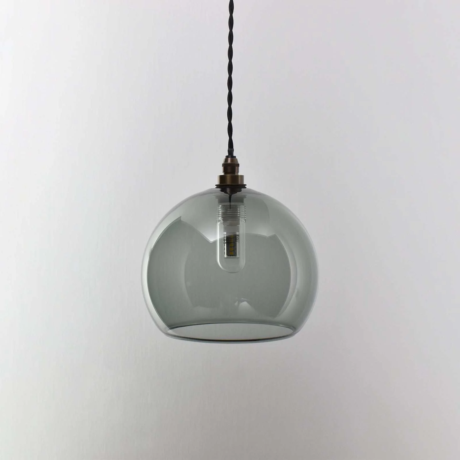 Soho Medium Smoked Glass Shade Bathroom Pendant Light - Image 2