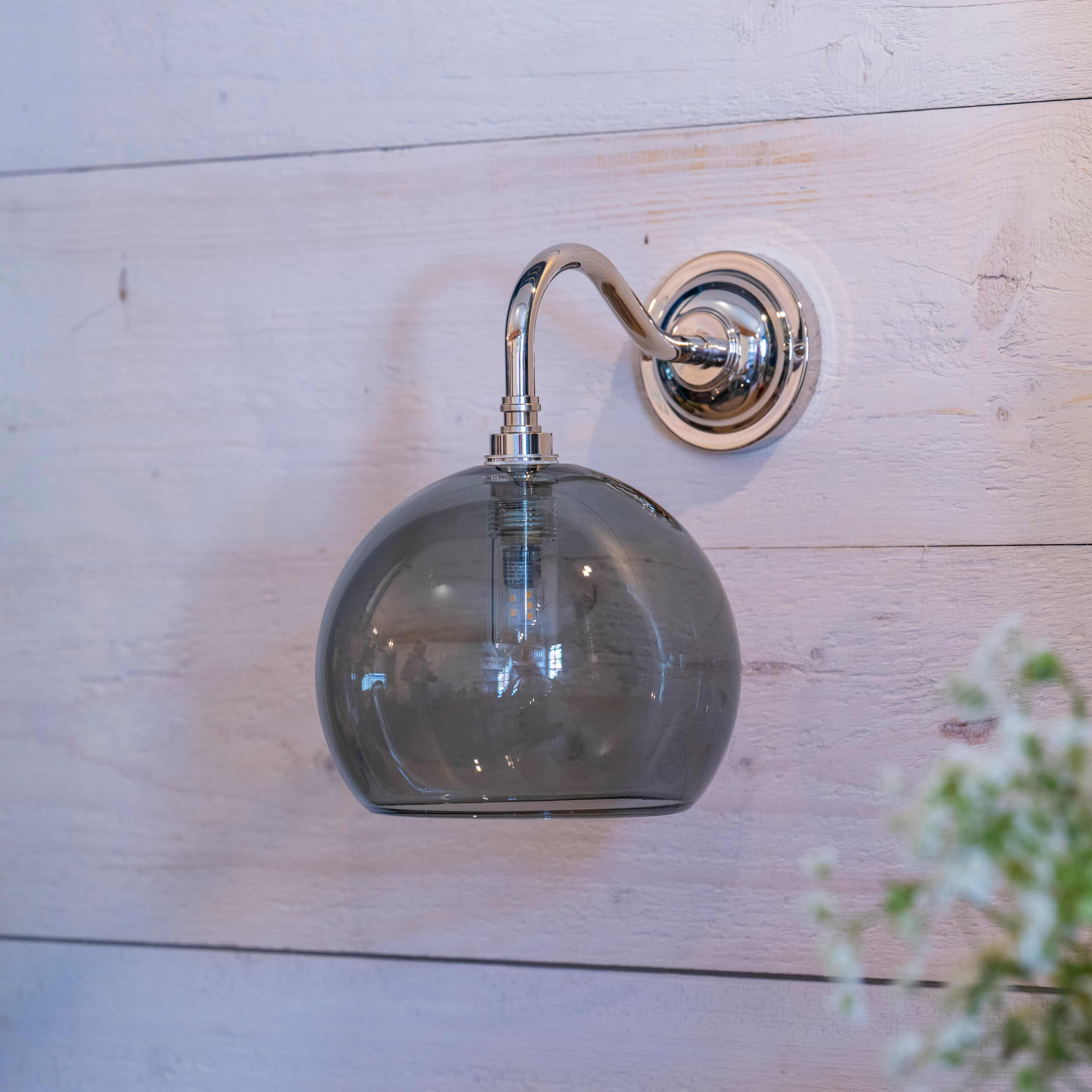 Soho Medium Smoked Glass Shade Bathroom Wall Light - Image 2