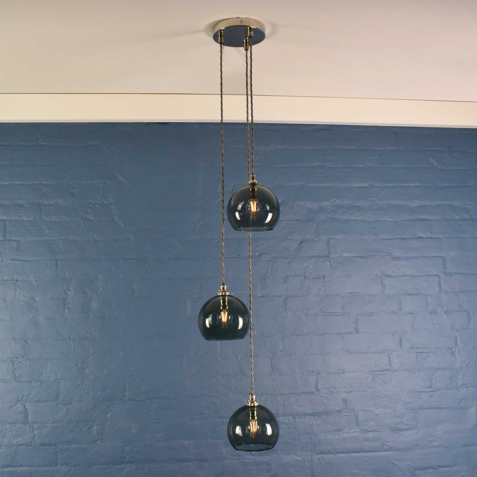 Soho Small Smoked Glass Shade Cluster Pendant Light