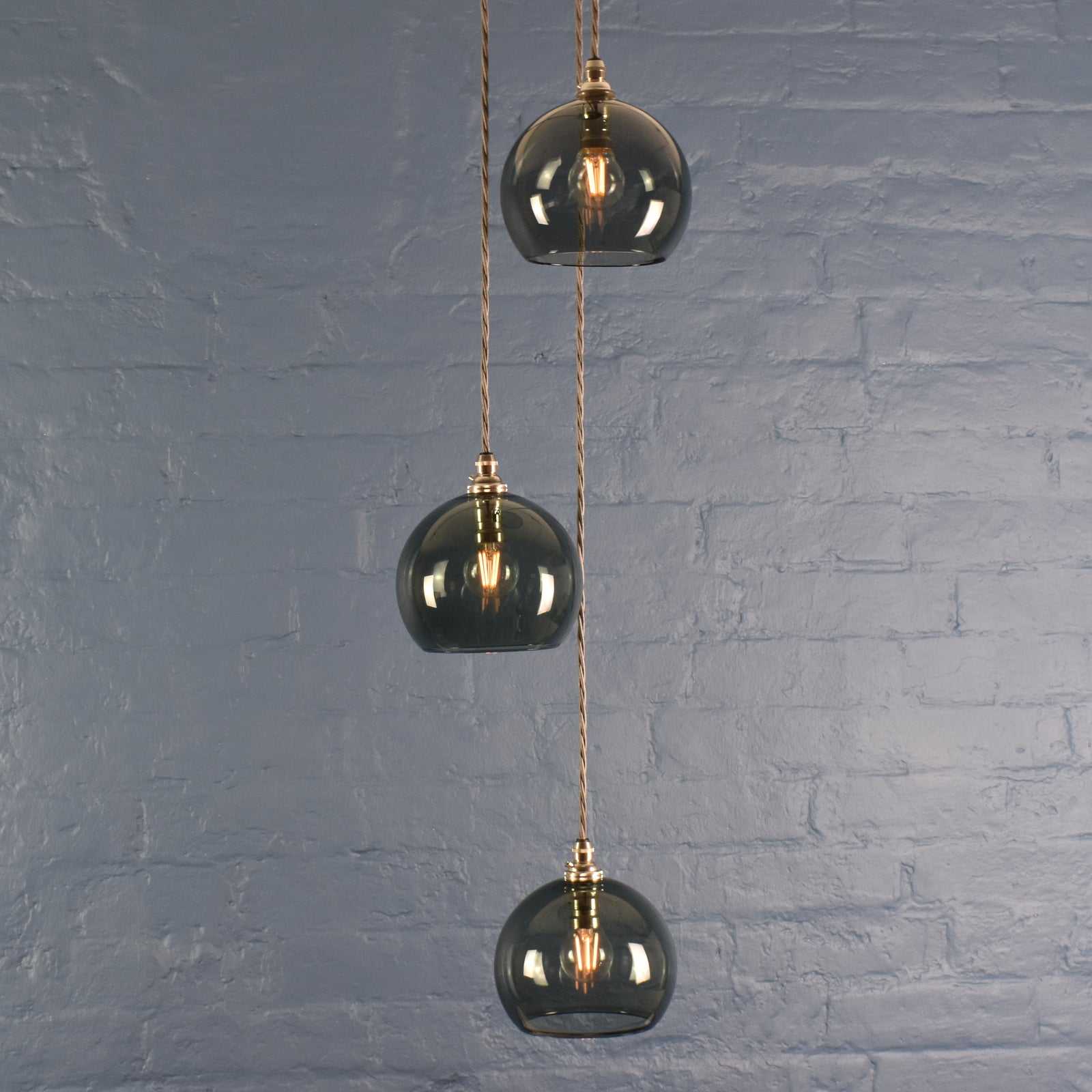 Soho Small Smoked Glass Shade Cluster Pendant Light - Image 2