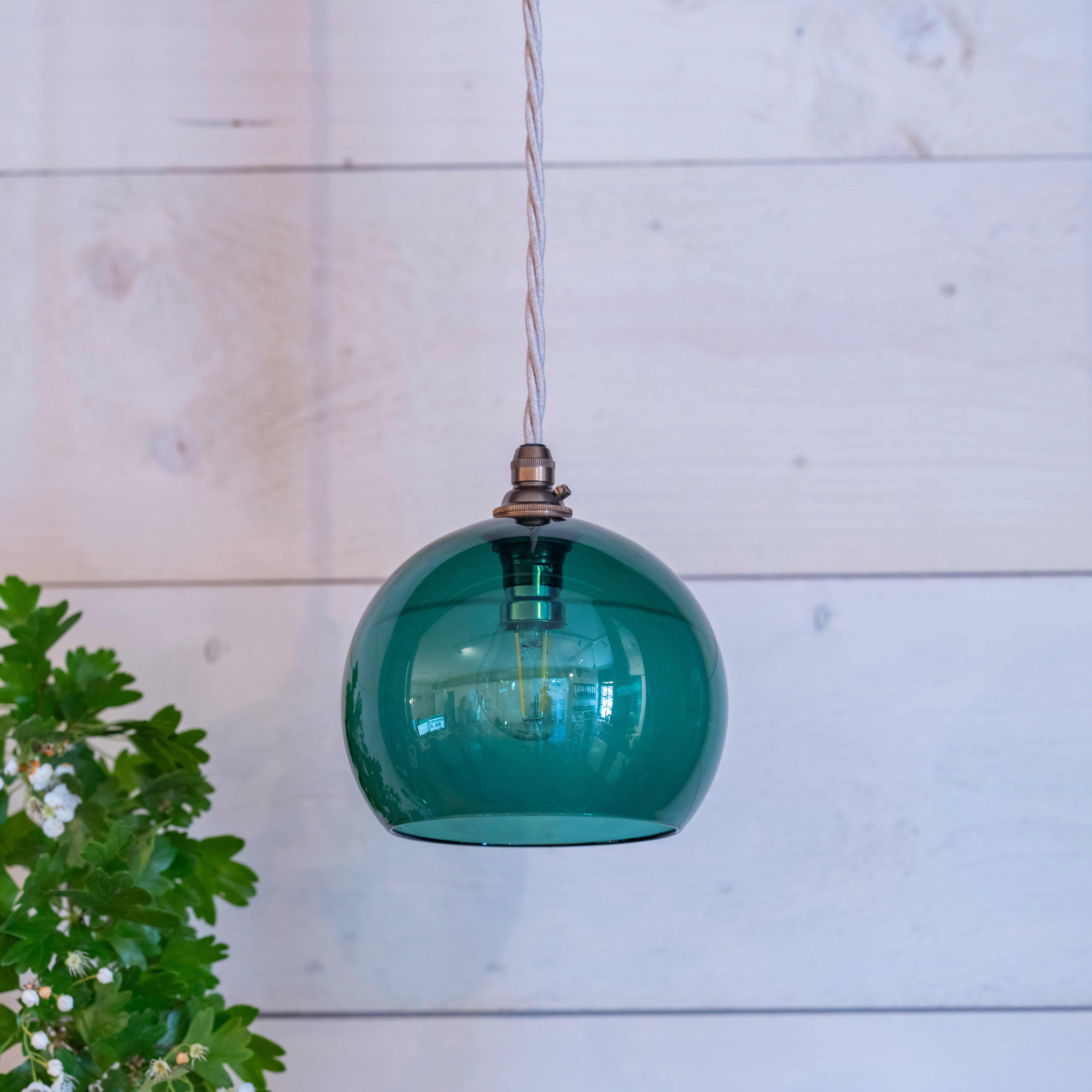 Soho Small Teal Glass Shade Pendant Light - Image 2