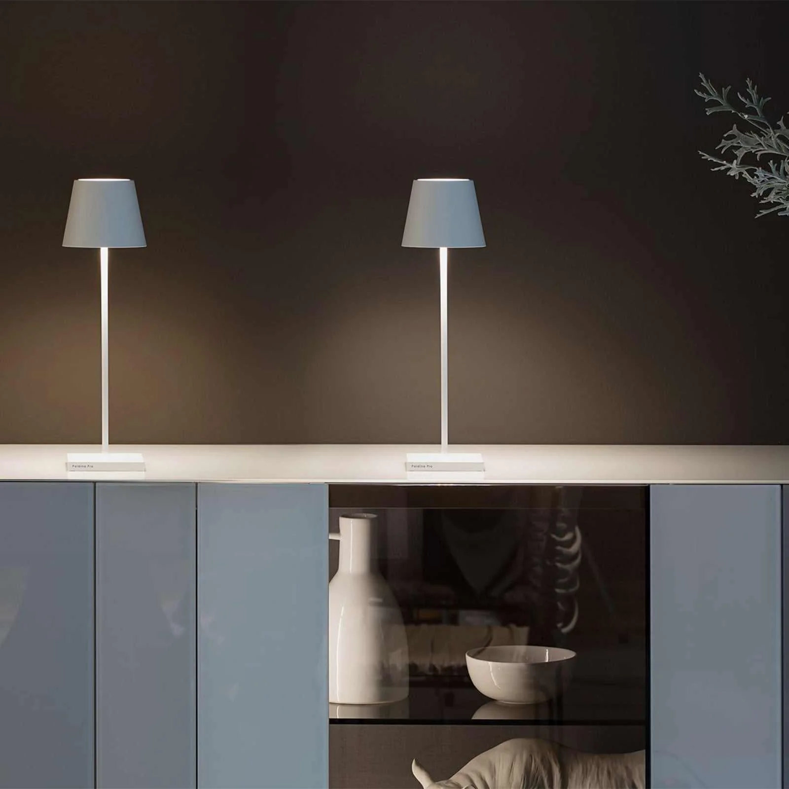 Zafferano Poldina Micro Rechargeable White Table Lamp - Image 2