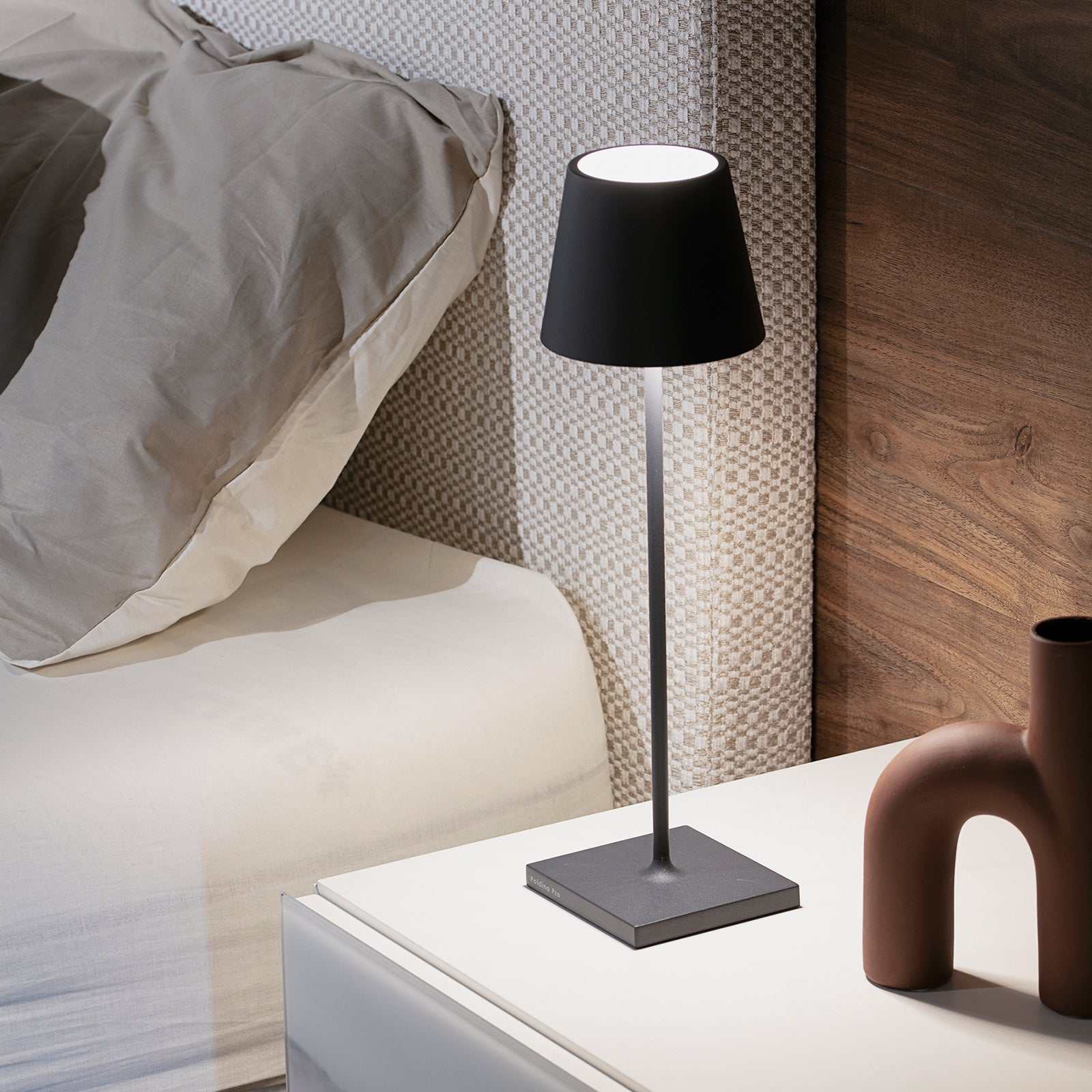 Zafferano Poldina Pro Rechargeable Dark Grey Table Lamp - Image 4